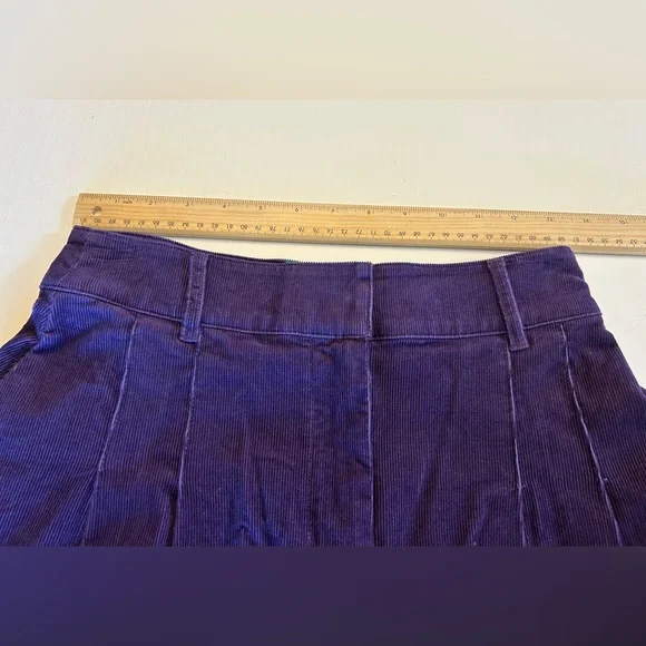 Boden Pleated Corduroy High Waist Mini Skirt Purple Women’s Size 2P Petite NWT - Picture 11 of 16